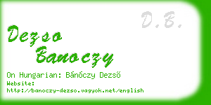 dezso banoczy business card